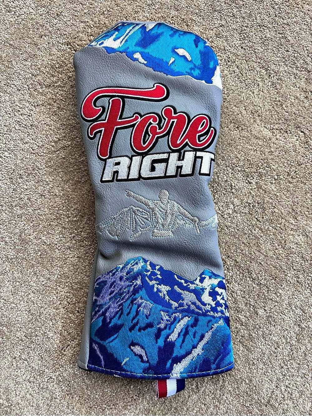 U Suck at Golf Fore Right Driver Headcover Blue & Gray